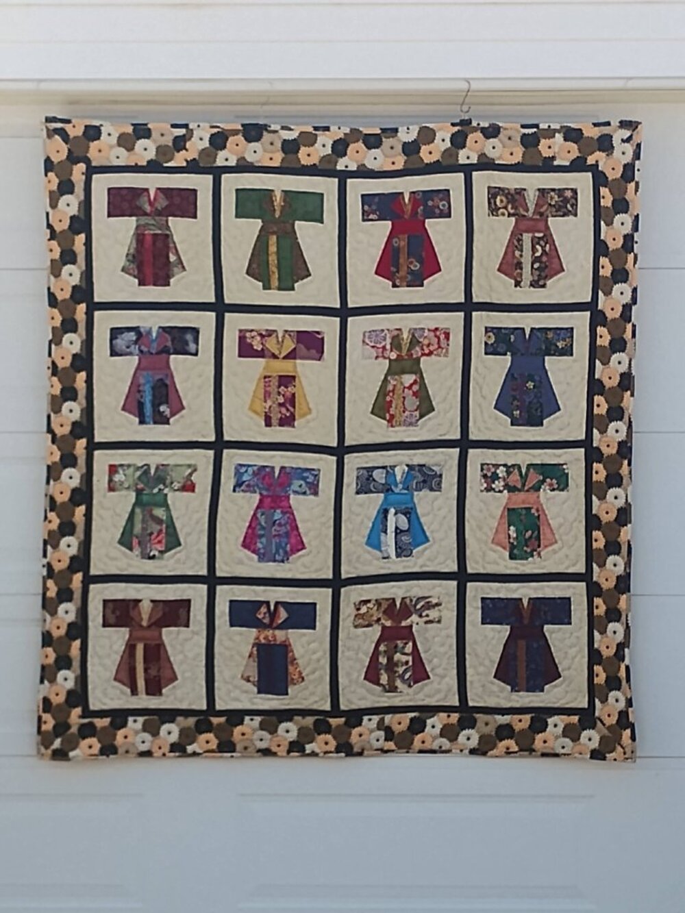 Hand-Sewn Friend Loop Kimono Wall Hanger Quilt